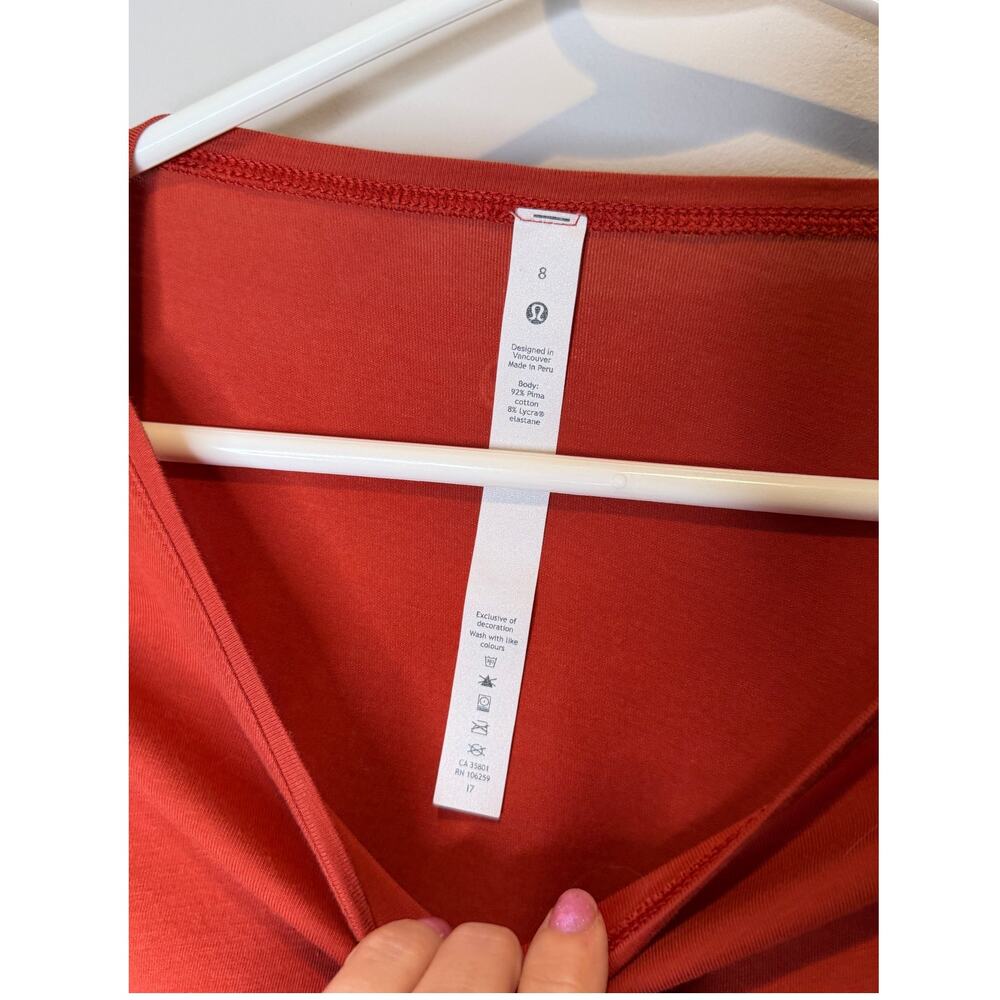 Lululemon Spiced Copper Long Sleeve Top Size 8 Relaxed Fit Athleisure - Picture 4 of 8